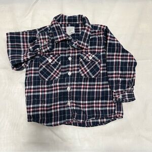 GAP Kids Plaid Shirt - Navy and Red